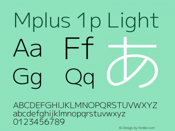 Mplus 1p Light Version 1.000;hotconv 1.0.109;makeotfexe 2.5.65596图片样张