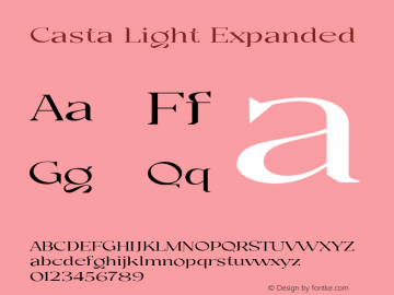 Casta-LightExpanded Version 1.000 Font Sample