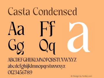 Casta-Condensed Version 1.000 Font Sample