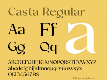 Casta-Regular Version 1.000 Font Sample