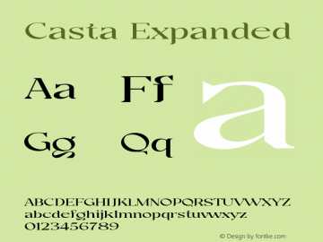 Casta-Expanded Version 1.000 Font Sample