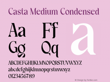 Casta-MediumCondensed Version 1.000 Font Sample