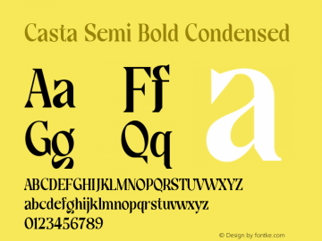 Casta-SemiBoldCondensed Version 1.000 Font Sample