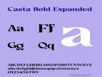 Casta-BoldExpanded Version 1.000 Font Sample