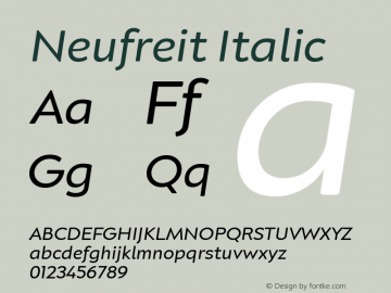 Neufreit Italic Version 1.000图片样张