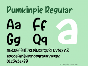 Pumkinpie Version 1.00;June 15, 2020;FontCreator 11.5.0.2430 64-bit Font Sample