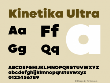 Kinetika Ultra Version 1.001;hotconv 1.0.109;makeotfexe 2.5.65596 Font Sample