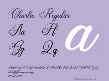 Charlie Version 1.00;July 18, 2020;FontCreator 12.0.0.2567 64-bit Font Sample