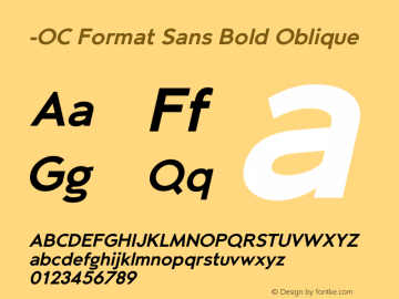 -OC Format Sans Bd Obl Version 1.000;PS 001.000;hotconv 1.0.88;makeotf.lib2.5.64775图片样张