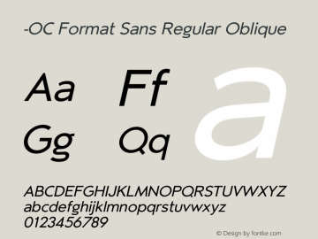 -OC Format Sans Rg Obl Version 1.000;PS 001.000;hotconv 1.0.88;makeotf.lib2.5.64775图片样张