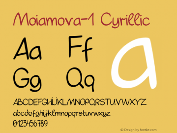 Moiamova1-Cyrillic Version 1.000 Font Sample
