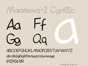 Moiamova-2 Cyrillic Version 1.000 Font Sample
