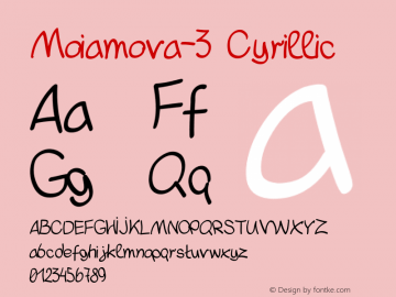 Moiamova3-Cyrillic Version 1.000 Font Sample