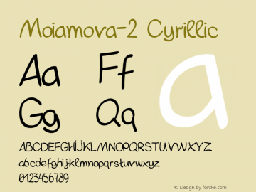 Moiamova2-Cyrillic Version 1.000 Font Sample