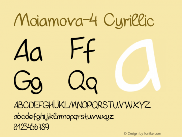 Moiamova-4 Cyrillic Version 1.000 Font Sample