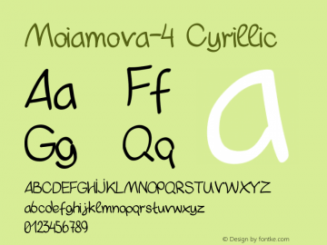 Moiamova4-Cyrillic Version 1.000 Font Sample