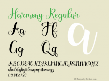 Harmony Version 1.000 Font Sample