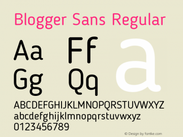 BloggerSans 1.2; CC 4.0 BY-ND Font Sample