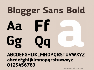 BloggerSans-Bold 1.2; CC 4.0 BY-ND Font Sample