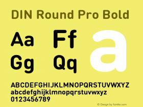 DINRoundPro-Bold Regular Version 7.504; 2009; Build 1003 Font Sample