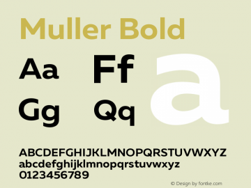 MullerBold Version 1.0 Font Sample