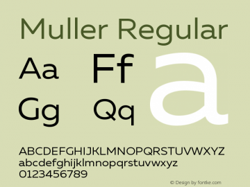 MullerRegular Version 1.0 Font Sample