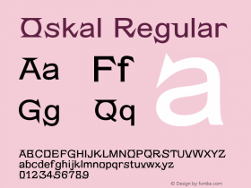 Oskal-Regular Version 1.000 Font Sample