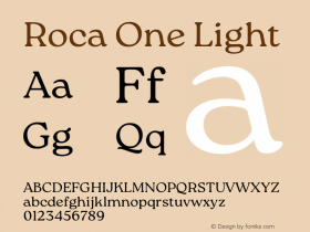 RocaOne-Lt Version 1.000;hotconv 1.0.109;makeotfexe 2.5.65596 Font Sample
