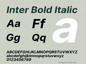 Inter Bold Italic Version 3.015;git-7f5c04026图片样张