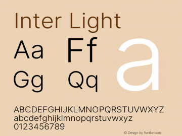 Inter Light Version 3.015;git-7f5c04026 Font Sample