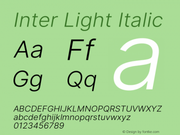 Inter Light Italic Version 3.015;git-7f5c04026图片样张