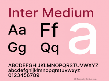 Inter Medium Version 3.015;git-7f5c04026 Font Sample
