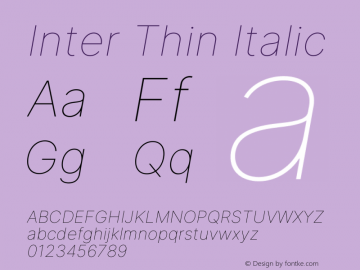 Inter Thin Italic Version 3.015;git-7f5c04026图片样张