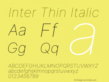 Inter Thin Italic Version 3.015;git-7f5c04026图片样张