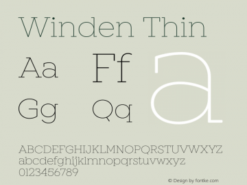Winden-Thin Version 1.000;hotconv 1.0.109;makeotfexe 2.5.65596 Font Sample