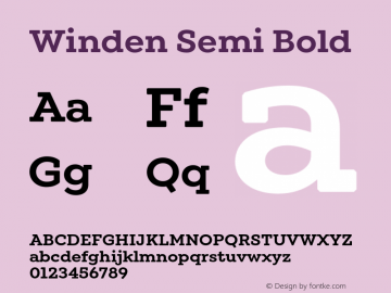 Winden-SemiBold Version 1.000;hotconv 1.0.109;makeotfexe 2.5.65596 Font Sample