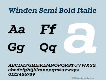 Winden-SemiBoldItalic Version 1.000;hotconv 1.0.109;makeotfexe 2.5.65596 Font Sample