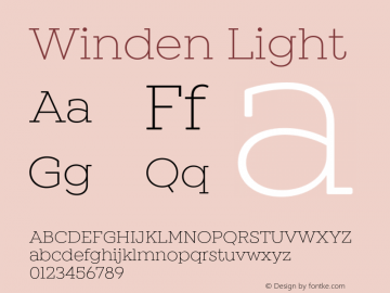 Winden-Light Version 1.000;hotconv 1.0.109;makeotfexe 2.5.65596 Font Sample
