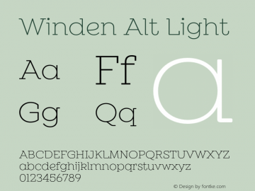 WindenAlt-Light Version 1.000;hotconv 1.0.109;makeotfexe 2.5.65596 Font Sample