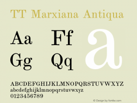 TTMarxiana-Antiqua 1.000.03082020 Font Sample