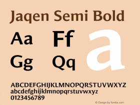 JaqenSemi-Bold Version 001.001 June 2020图片样张