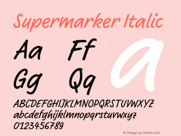 Supermarker-Italic Version 1.000图片样张