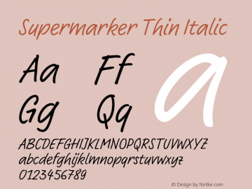 Supermarker-ThinItalic Version 1.000图片样张