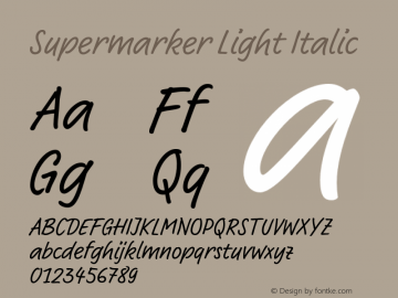 Supermarker-LightItalic Version 1.000图片样张