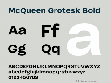 McQueenGrotesk-Bold Version 1.000 Font Sample