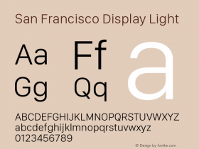 San Francisco Display Light 10.0d46e1 Font Sample