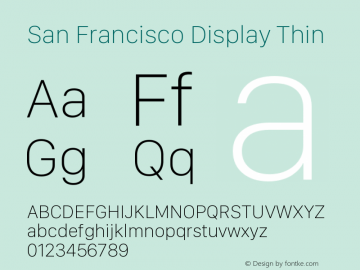 San Francisco Display Thin 10.0d46e1 Font Sample