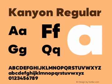 Kanyon-Black Version 1.000 Font Sample