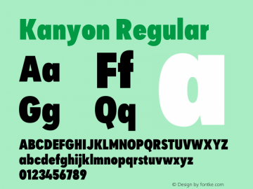 KanyonCn-Black Version 1.000 Font Sample