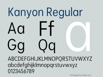 KanyonCn-Regular Version 1.000图片样张